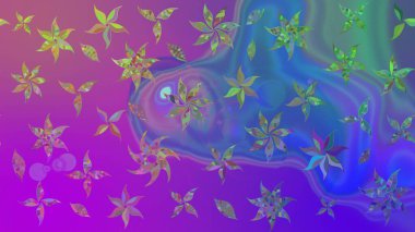 Raster illüstrasyonu. Robot resim. Küçük çiçekte sevimli çiçek deseni var..