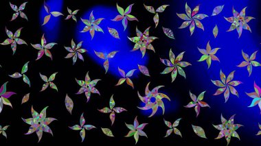 Çiçekli çiçek deseni, suluboya. Küçük çiçekte güzel bir çiçek deseni var. Raster deseni.