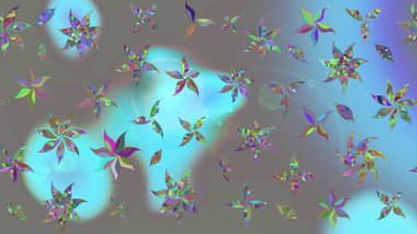 Küçük çiçekli basit bir çiçek çizimi. Raster illüstrasyonu. Gri renkli şirin çiçekler. Moda baskısı, albüm, ambalaj kağıdı, duvar kağıdı için zarif dekoratif süslemeler..