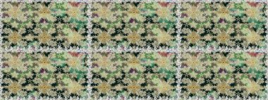 Kusursuz desen. Hint süsü. Renkli süs kenarı. Tarafsız ve gri renklerde. Raster illüstrasyonu. Çiçek duvar kağıdı.