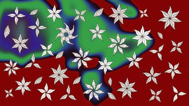 Kızılderili desenli desenli desenli şal deseni. Etnik Mandala süsü. Raster Henna dövme stili. Tekstil, tebrik kartı, boyama kitabı, telefon kılıfı baskısı için kullanılabilir.