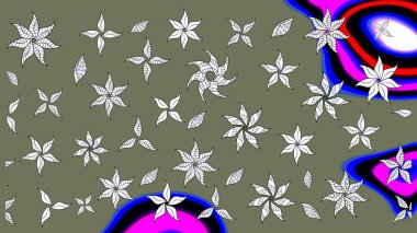 Suluboya çizim kalıbı. Dekorasyon ve tasarım için güzel bir desen. Moda baskısı. Eski model. Çiçeğin suluboya çizimlerinin zarif deseni.