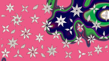 Raster Yumuşak kumaş deseni. Çiçek pembesi ve nötr çizim deseni. Raster çiçek izi. Klasik taslak çizimi.