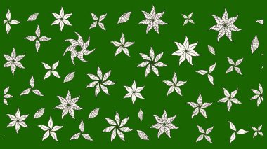 Yeşil ve nötr renklerde çiçekler. Raster illüstrasyonu. El çizimi çiçekli soyut çizim deseni.