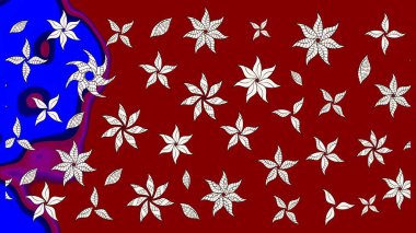 Raster Illustrasyon 'daki Çiçek Deseni' nin son moda çizimi. Güzel kumaş deseni. Düz Çiçek Elementleri Tasarımı. Renkli Yaz Teması çizim şablonu.