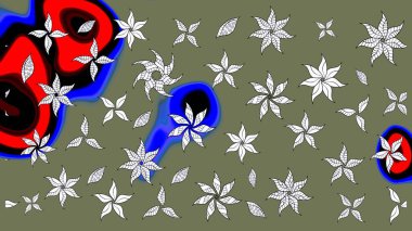 Yeşil ve nötr renklerde çiçekler. Küçük çiçekte sevimli çiçek deseni var..