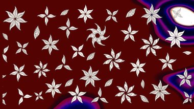 Düz Çiçek Elementleri Tasarımı. Renkli Bahar Teması eskiz kalıbı. Sevimli çiçek raster deseni. Kırmızı ve nötr renkte çiçekler.