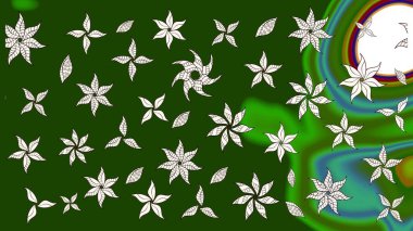 Raster suluboya çiçek deseni, narin çiçekler, yeşil ve nötr çiçekler, tebrik kartı şablonu. Raster Güzel kumaş deseni.