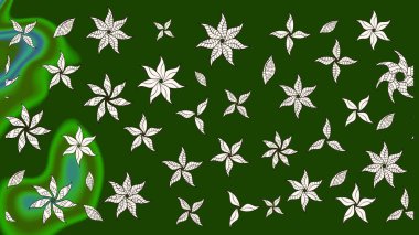 Çiçek duvar kâğıdı. Raster illüstrasyonu. Yeşil ve nötr renklerde şirin tekstil tarzında. Renkli çizim kalıbı. Çiçek arka planı.