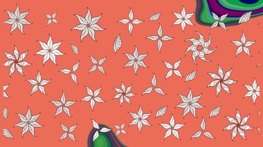 Ev dekoru. Paisley el çizimi elementler. Fantezi çiçekli eskiz deseni, doğal duvar kağıdı, çiçek desenli kıvrımlı illüstrasyon.