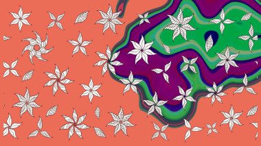 Raster deseni. Süslü kumaş deseni. Çiçekli çiçek deseni, suluboya..