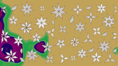 Çiçek desenli eskiz. Sarı ve nötr renklerde çiçekler. Tişört baskısı için çiçek boyama rasteriName.