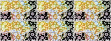 Kusursuz çiçek deseni. Raster illüstrasyonu. Tarafsız ve sarı renklerde Asyalı tekstil.