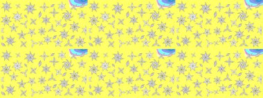 Nazik, sevimli çiçek arkaplanı. Sarı ve beyaz renkte çiçekler. Raster çiçek desenli ve çiçekli..