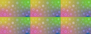 Tarafsız ve yeşil renklerde etnik çiçeklerle süslenmiş zarif bir eskiz şekli. Raster Çiçek İllüstrasyonu güzel tekstil..