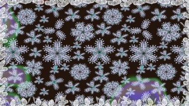 Renkli Bahar Temalı Kusursuz Arkaplan. Raster illüstrasyonunda kusursuz çiçek deseni. Kahverengi renkli çiçekler. Düz Çiçek Elementleri Tasarımı.