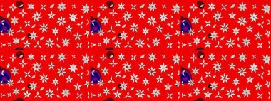 Kırmızı ve nötr renklerde çiçekler. Çiçek süslemeli çizim deseni. Raster illüstrasyonu.