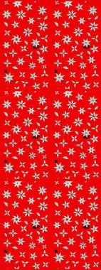 Kırmızı ve nötr papatyalardan oluşan kırmızı ve nötr bir desen. Kırmızı ve nötr renklerde. Raster illüstrasyonu.