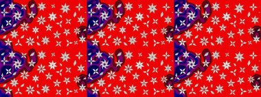 Renkli Yaz Temalı eskiz kalıbı. Raster Illustrasyon 'daki Çiçek Deseni' nin son moda çizimi. Güzel kumaş deseni. Düz Çiçek Elementleri Tasarımı.