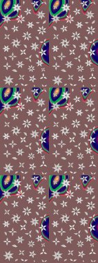 Çiçekli el çizimi çizimi deseni. Modern gelişim kahverengi ve nötr raster arka plan duvar kağıdı illüstrasyonu klasik çizgi çizgisi, desenli desenli çiçekler, çiçekli süsler.