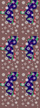 Raster illüstrasyonu. Çiçekli karalama şeklinde Raster çiçek deseni. Kahverengi ve nötr renklerde yaz çiçekleri.