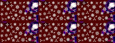 Küçük çiçekteki sevimli çiçek deseni. Güzel kumaş deseni. Güzel karalamalı çiçek desenli çizim. Raster illüstrasyonu.