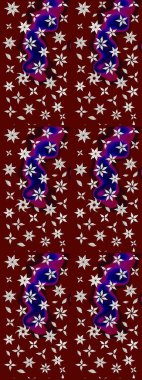 Kırmızı ve nötr renklerde parlak çiçekli halı deseni.