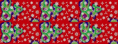 Raster Moda kumaş deseni. Çizgi çizimi kalıbı. Şirin çiçekler..