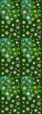 Çiçekli karalama şeklinde Raster çiçek deseni. Yeşil ve nötr renklerde çiçekler. Nazik, narin çiçek arkaplanı.