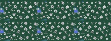 Raster resim. Çiçek desenli çiçek ve yaprakları ile. Sevimli küçük çiçek desenle.