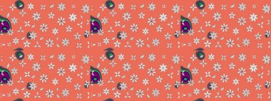 Çizim çiçek deseni duvar kağıdı, web sitesi arka planı, ambalaj kağıdı, davetiye, broşür, afiş veya web sitesi için kullanılabilir. Karalama elementleri. El çizimi Raster illüstrasyonu.