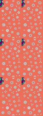 Çiçekler turuncu ve nötr renklerde. Küçük çiçekte sevimli çiçek deseni var..