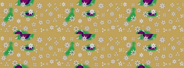 Raster deseni. Süslü kumaş deseni. Çiçekli çiçek deseni, suluboya..