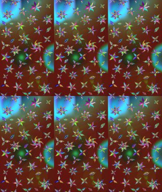 Şirin çiçekli, desenli, kahverengi renkli bir eskiz deseni. El çizimi çiçek çizimi deseni (fayans). Tekstil için suluboya çizim deseni.