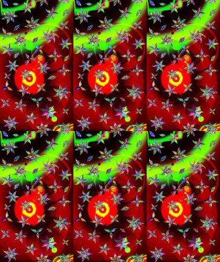 Soyut etnik raster çizim kalıbı. Çiçekler. Vadinin çiçekleri kırmızı renklerde.