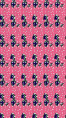 Pembe renkli çiçekler. Çiçek desenli eskiz. Tişört baskısı için çiçek boyama rasteriName.