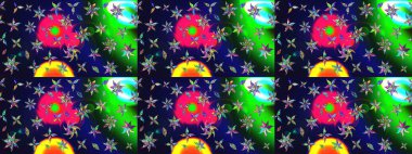 Raster illüstrasyonundaki çiçek desenli çizim. Gri renkli çiçekler.