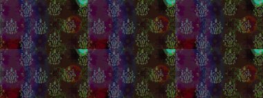 Tropik çiçek desenleri. Kahverengi ve gri renkli çiçekler. Raster illüstrasyonu.