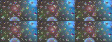 Küçük bir çiçekte şirin bir desen. Motley illüstrasyonu. Çiçekli bahar çiçekleri. Küçük renkli çiçekler. Moda baskıları için zarif bir şablon.