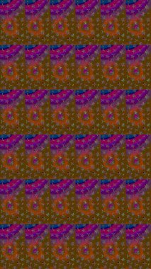 Çiçek ve yapraklı karalama şeklinde Raster çiçek deseni. Raster illüstrasyonu. Yumuşak, bahar çiçekleri kahverengi renklerde.