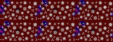 Güzel çiçek deseni. Kırmızı renkte çiçekler. Renkli Bahar Teması eskiz kalıbı. Düz Çiçek Elementleri Tasarımı.