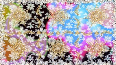 Barok tarzında kusursuz bir doğulu süsü. Tarafsız renklerde ve altın elementlerle geleneksel klasik altın raster deseni.