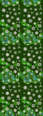 Taslak desenli, modaya uygun kumaş deseni. Raster illüstrasyonu. Düz Çiçek Elementleri Tasarımı. Renkli Bahar Teması eskiz kalıbı. Şirin çiçek elementleri..