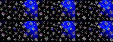 Vadinin çiçekleri siyah renklerde. Çiçekler. Soyut etnik raster çizim kalıbı.