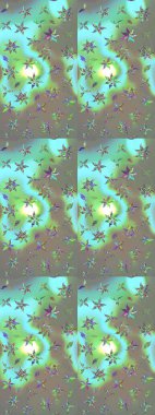 Raster illüstrasyonu. Gri ve mavi renklerde bahar çiçekleri. Çiçekli yumuşak bir eskiz şekli. Raster çiçekleri klasik tarzda resmedilir..