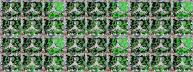 Raster deseni. Küçük çiçekteki sevimli çiçek deseni. Soyut çiçek desensiz arkaplan. Yeşil renklerde. Raster illüstrasyonu.