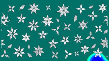 Mavi renkli çiçekler. Renkli Yaz Temalı eskiz kalıbı. Raster Illustrasyon 'daki Çiçek Deseni' nin son moda çizimi. Düz Çiçek Elementleri Tasarımı.