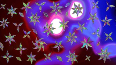 Tomurcukları papatya çiçekleri olan sevimli bir çiçek deseni. Eskiz geçmişi. Raster illüstrasyonu. Kumaş, tekstil, duvar kağıdı baskısı için. Miles Fleur, süslü püslü bir süs. Antika retro tarzı.