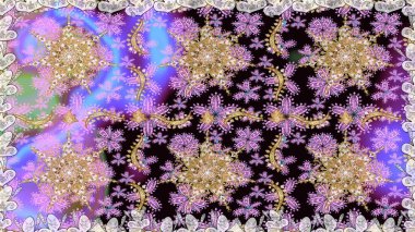 Tarafsız renklerde kusursuz desen. Doğu tarzı arabesk tarzında altın elementler. Raster altın pürüzsüz desen. Kusursuz altın desenli bukleler..