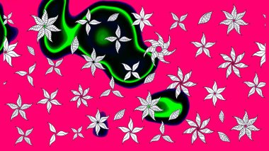 Şirin çiçekler. Raster Moda kumaş deseni. Çizgi çizimi deseni.